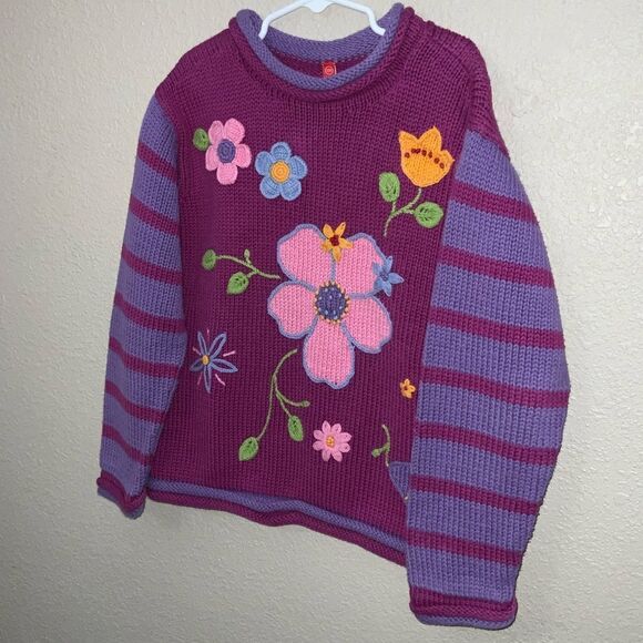 Hanna Andersson Pink and Purple Knit Sweater - Picture 3 of 6